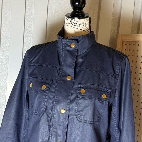 J. Crew Navy Utility Jacket with Gold Buttons, size small, Fall, Spring - Picture 3 of 11